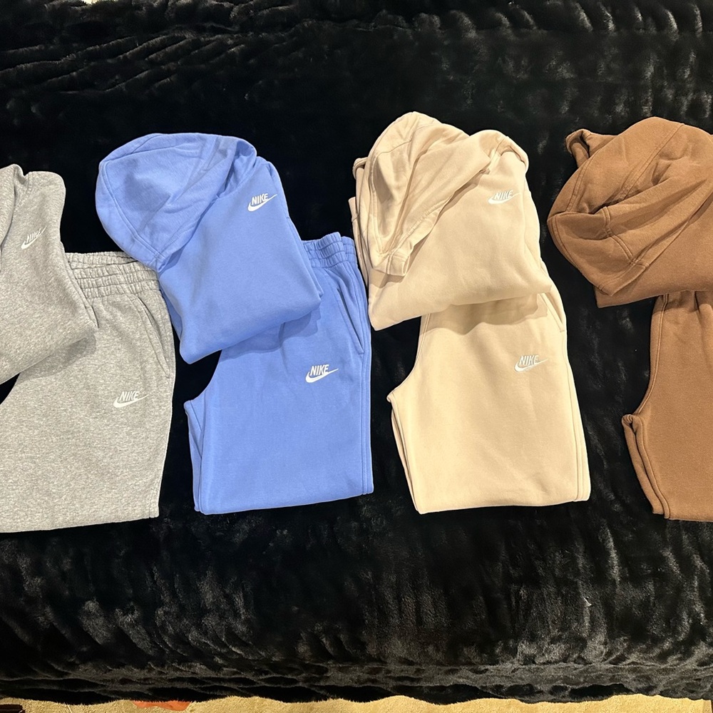 **SOLD**   **SOLD**   
Nike Hoodie and Sweatpants Set - Gray, Blue, Beige, Brown